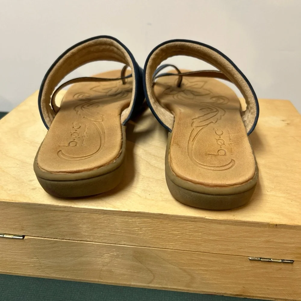 b.o.c By Born Womens 8 Alisha Blue Slip On‎ Strappy Sandal Slide Summer Casual